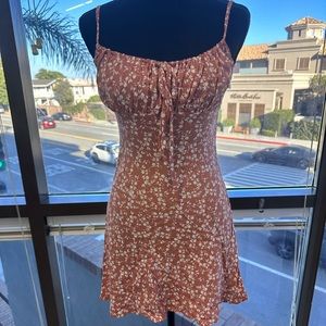 Brick red and cream dress